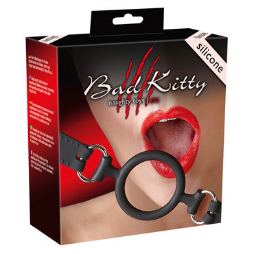Bad Kitty Silicone Ring Gag, черный - Кляп-расширитель - купить в секс шопе