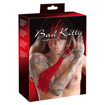 Bad Kitty Flogger, красно-черная, Многохвостая плеть и другие товары Bad Kitty с фото