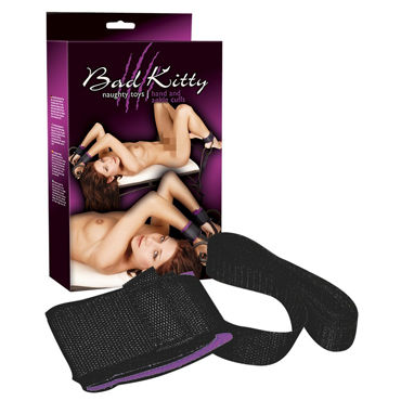 Bad Kitty Cuffs, черно-фиолетовые, Фиксаторы для рук и ног