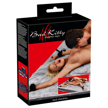 Bad Kitty Bed Shackles Set, черный - Набор для привязывания к кровати - купить в секс шопе