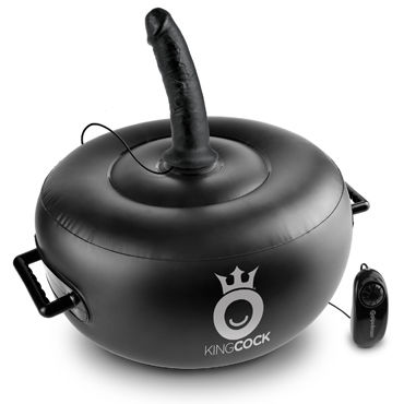 Pipedream King Cock Deluxe Vibrating Inflatable Hot Seat, черная - фото, отзывы
