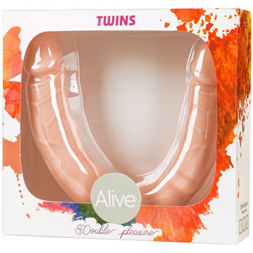 Alive Twins size S, телесный, Двусторонний фаллоимитатор