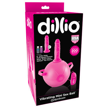 Pipedream Vibrating Mini Sex Ball, розовый, Мяч с вибромассажером и съемной насадкой