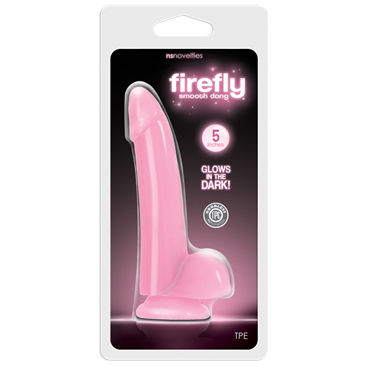 NS Novelties Firefly Smooth Glowing Dong 15 см, розовый - фото, отзывы