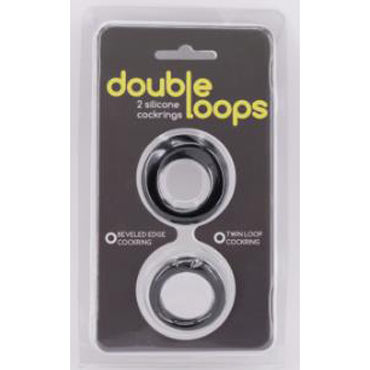 Gopaldas Double Loops, черные, Два эрекционных кольца