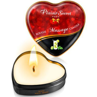 Plaisirs Secrets Massage Candle Heart Mojito, 35мл, Свеча массажная с ароматом Мохито