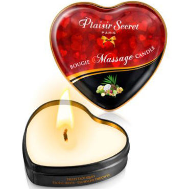 Plaisirs Secrets Massage Candle Heart Exotic Fruits, 35мл, Свеча массажная с ароматом Экзотические фрукты