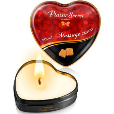 Plaisirs Secrets Massage Candle Heart Caramel, 35мл, Свеча массажная с ароматом Карамель