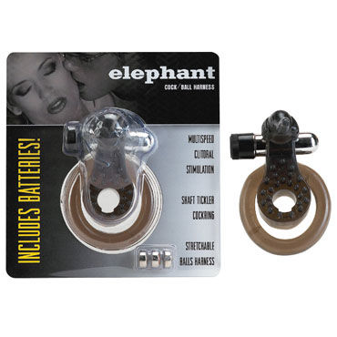 Gopaldas Elephant Cock Ring черный, Эрекционное кольцо с вибрацией