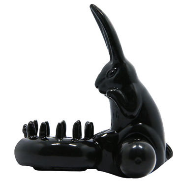 Baile Sweet Vibrating Sweet Ring Кролик, черное - Эрекционное виброкольцо - купить в секс шопе