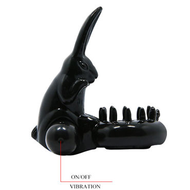 Baile Sweet Vibrating Sweet Ring Кролик, черное - подробные фото в секс шопе Condom-Shop
