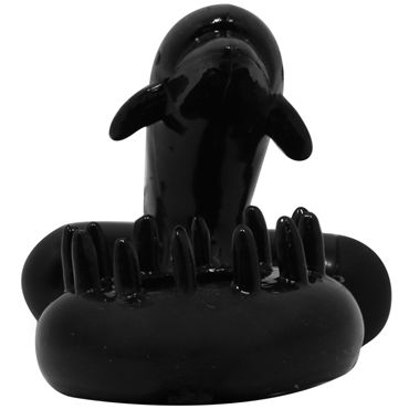 Новинка раздела Секс игрушки - Baile Sweet Vibrating Sweet Ring Дельфин, черное