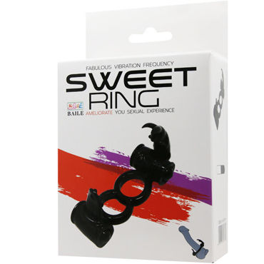 Baile Sweet Vibrating Sweet Ring Двойное, черное - фото 7
