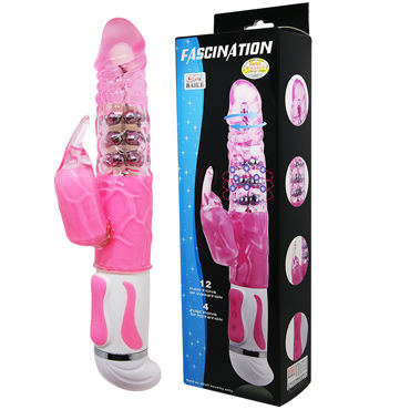 Baile Fascination Рельефный, розовый, Хай-тек ротатор со стимулятором клитора