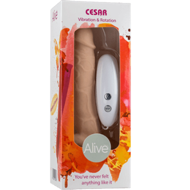Alive Cesar, телесный - Реалистик с вибрацией и ротацией на присоске - купить в секс шопе
