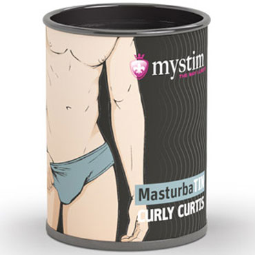 Mystim MasturbaTIN Curly Curtis, белый, Компактный мастурбатор со спиральным рисунком