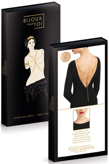 Bijoux Pour Toi Lise, золотое - Ожерелье с драпировкой и стразами - купить в секс шопе