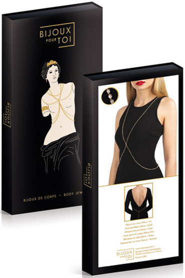 Bijoux Pour Toi Elena, золотое - Украшение для тела из металла со стразами - купить в секс шопе