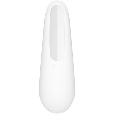 Satisfyer Curvy 1+, белый - Бесконтактный стимулятор клитора с вибрацией и управлением со смартфона - купить в секс шопе