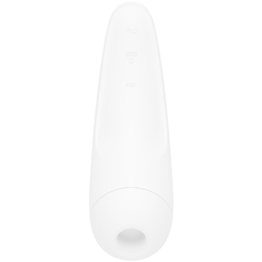 Satisfyer Curvy 2+, белый - Бесконтактный стимулятор клитора с вибрацией и управлением со смартфона - купить в секс шопе