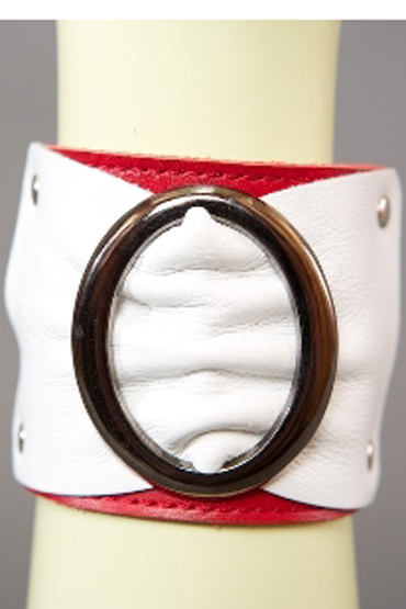 Podium Браслет, красно-белый, Декорирован овальной пряжкой