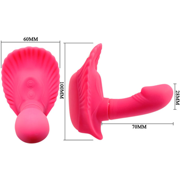 Baile Pretty Love Fansy Clamshell, розовый - Клиторальный стимулятор с вагинальной пробкой - купить в секс шопе