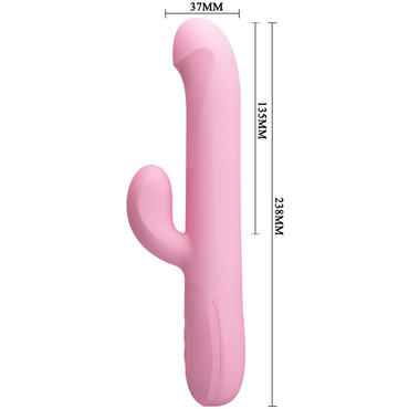 Baile Pretty Love Truman, розовый - Многофункциональный вибратор с функцией ротации - купить в секс шопе