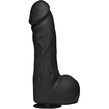 Doc Johnson Kink The Perfect Cock With Removable Vac-U-Lock Suction Cup 26см, черный, Реалистичный фаллоимитатор-насадка гигант