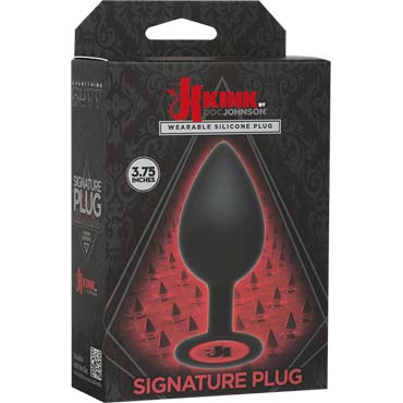 Doc Johnson Kink Signature Plug 9см, черный, Анальная втулка классической формы и другие товары Doc Johnson с фото