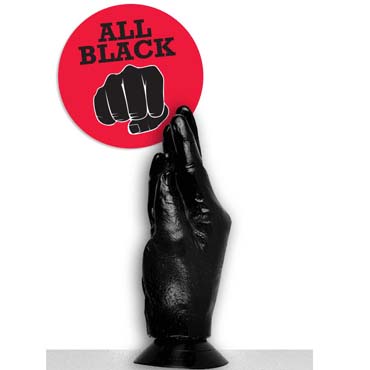O-Products All Black Рука-кисть реалистик, черная, Для фистинга, на присоске