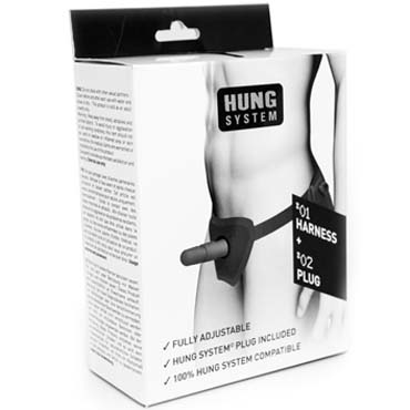 O-Products Hung System Harness + Insert, черный - Пояс и плаг для крепления насадок с системой Hung - купить в секс шопе
