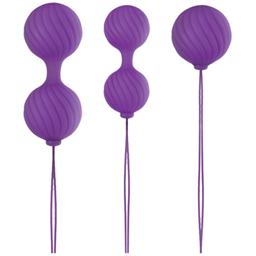 NS Novelties Luxe O' Weighted Kegel Balls, фиолетовый, Набор вагинальных шариков