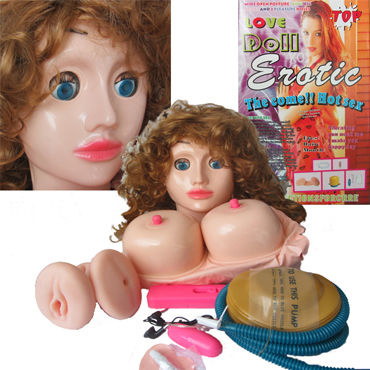 Sextoy Кукла надувная Erotic, C вибратором, 160 см