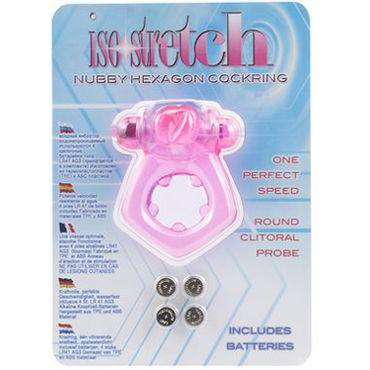 Gopaldas Ise Stretch, розовое - Эрекционное виброкольцо с клиторальным стимулятором - купить в секс шопе