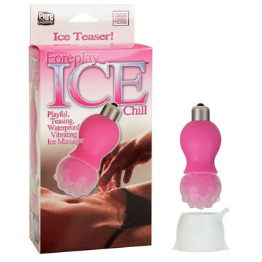 California Exotic Foreplay Ice Chill Massagers, розовый, Вибратор с насадкой для охлаждения