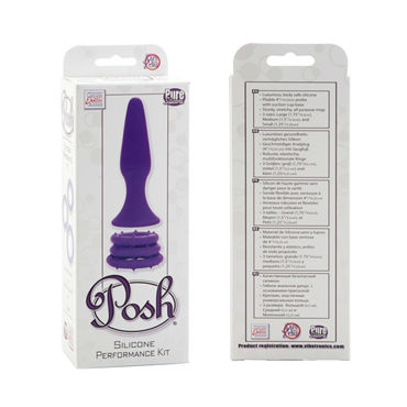 California Exotic Posh Silicone Performance Kits, фиолетовый - Анальная пробка и эрекционные кольца - купить в секс шопе