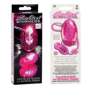 California Exotic Lighted Shimmers, розовый - Вибромассажер в форме кристала - купить в секс шопе