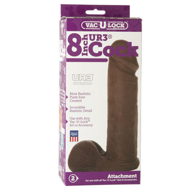 Doc Johnson Vac-U-Lock Cock 20 см, черный - Реалистичная насадка - купить в секс шопе