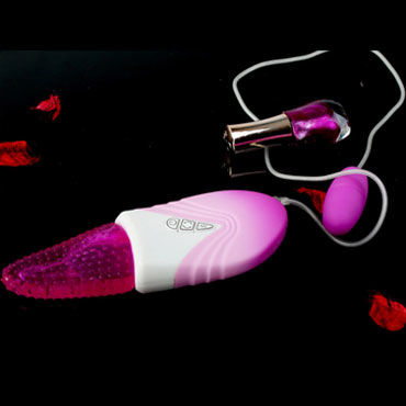 Dibe Magic Tongue, розовый - Вибратор-язычок с виброяйцом - купить в секс шопе