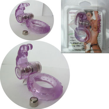 Sextoy Ring, фиолетовое, Эрекционное виброкольцо со стимулятором клитора