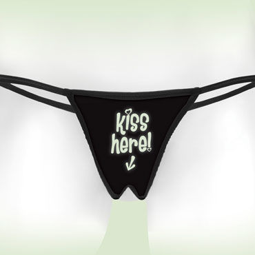 Новинка раздела Секс игрушки - Pipedream Glow In The Dark Vibrating Crotchless Panty and Pasties, Kiss Here