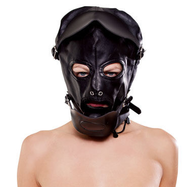 Pipedream Black Baron Hood - Шлем с открывающимися шорами - купить в секс шопе