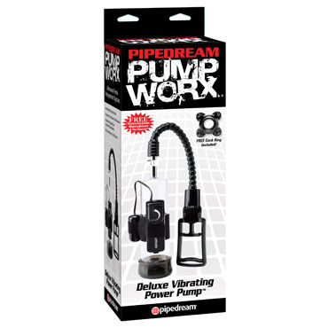 Pipedream Pump Worx Deluxe Vibrating Power Pump, Вакуумная помпа для мужчин с вибрацией