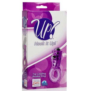 California Exotic Up Hook It Up, фиолетовое - Эрекционное виброкольцо со стимулятором клитора - купить в секс шопе