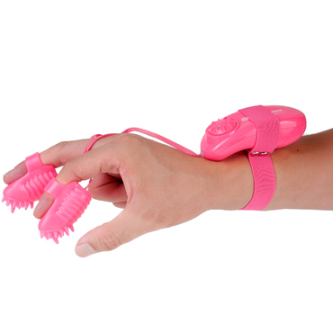 Pipedream Neon Magic Touch Finger Fun, розовые - Вибронасадки на пальчики с пультом управления - купить в секс шопе