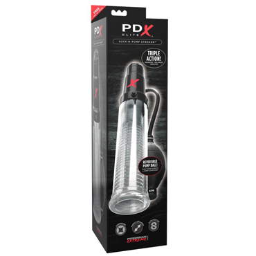 Pipedream PDX Elite Suck-N-Pump Stroker, черная — фото 1