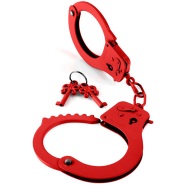 Pipedream Fetish Fantasy Series Designer Metal Handcuffs, красные, Стильные металлические наручники и другие товары Pipedream с фото