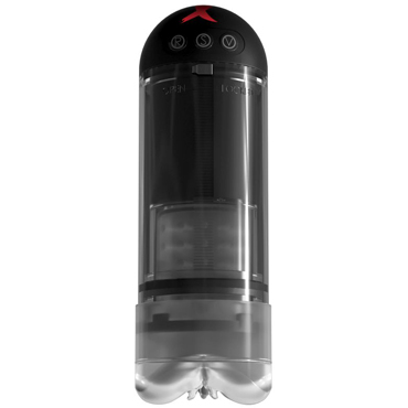 Pipedream PDX ELITE Extender Pro Vibrating Pump, прозрачная - Вакуумная вибропомпа с отверстием в форме вагины - купить в секс шопе