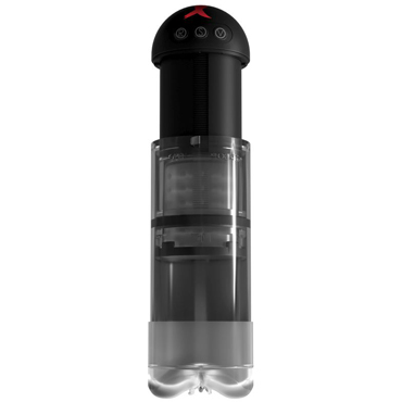 Pipedream PDX ELITE Extender Pro Vibrating Pump, прозрачная, Вакуумная вибропомпа с отверстием в форме вагины и другие товары Pipedream с фото