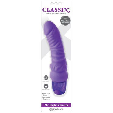 Pipedream Classix Mr. Right Vibrator, фиолетовый, Вибратор реалистичной формы